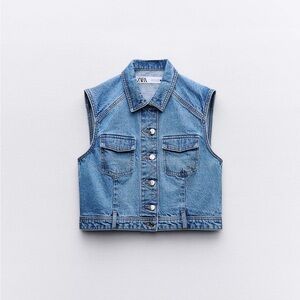 Zara  Light Blue Denim Vest 
Never worn!